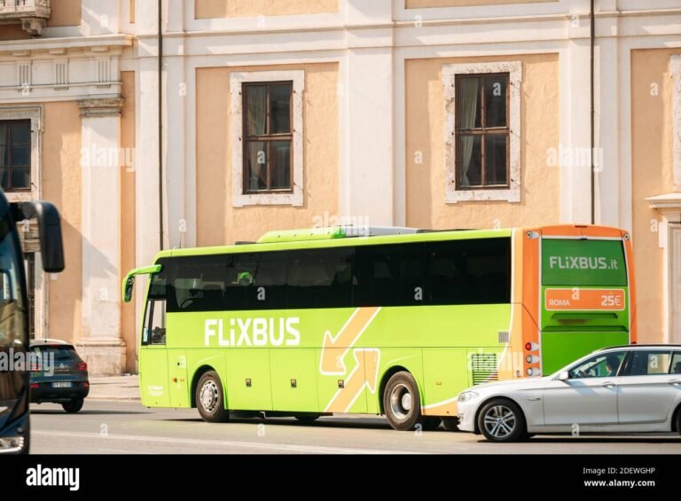 autobus flixbus in movimento su strada