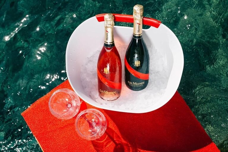 bottiglia di champagne g h mumm grand cordon