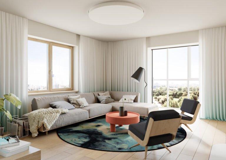 divano elegante in un soggiorno moderno