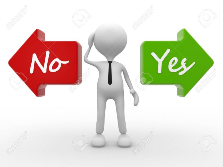 due frecce che puntano verso si e no