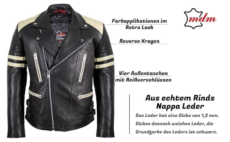 giubbotto di pelle vintage con stile retro