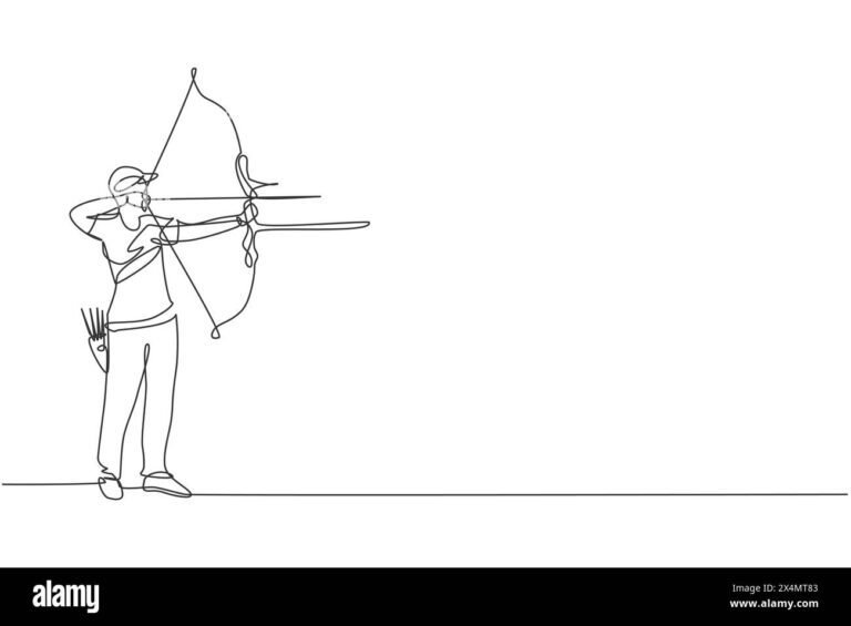 immagine di un arciere con arco tirato