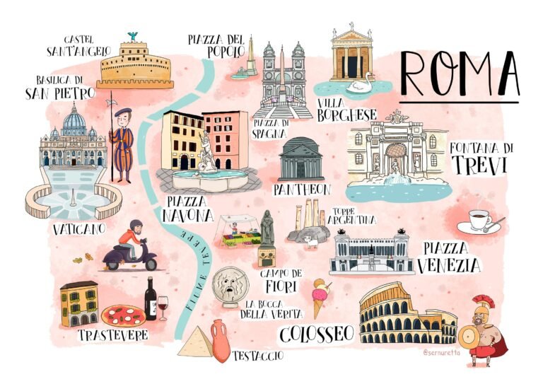 mappa artistica della citta di roma