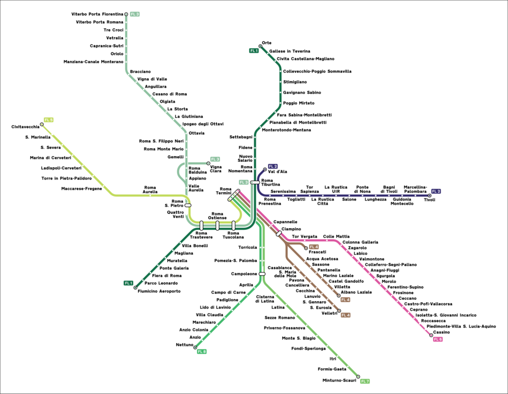 mappa della stazione dei treni a roma