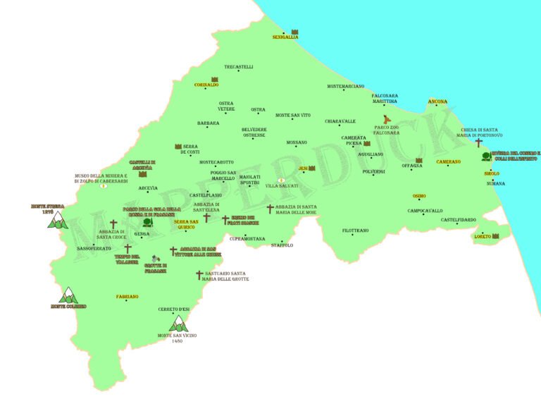 mappa di ancona con punti di interesse