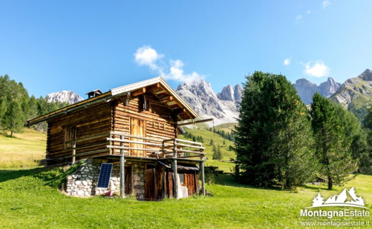 panorama montano con baite alpine incantevoli