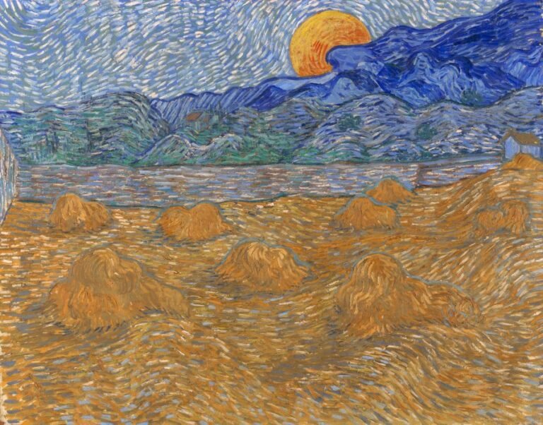 ritratto di vincent van gogh con paesaggio