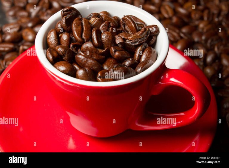 Quali sono le caratteristiche distintive del caffè Di Giampaolo 42 tazzina di caffe con chicchi rossi