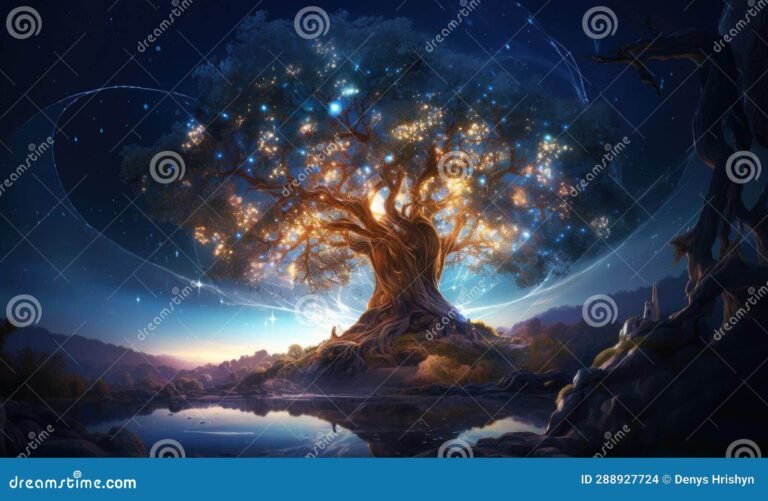 un albero maestoso in un paesaggio tranquillo