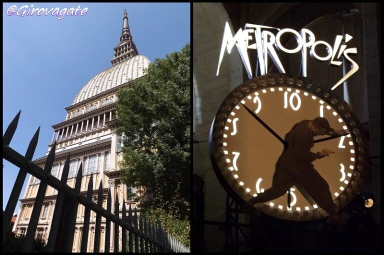 un orologio con il panorama di torino