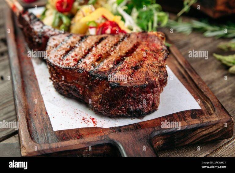 un piatto di carne alla griglia succulenta