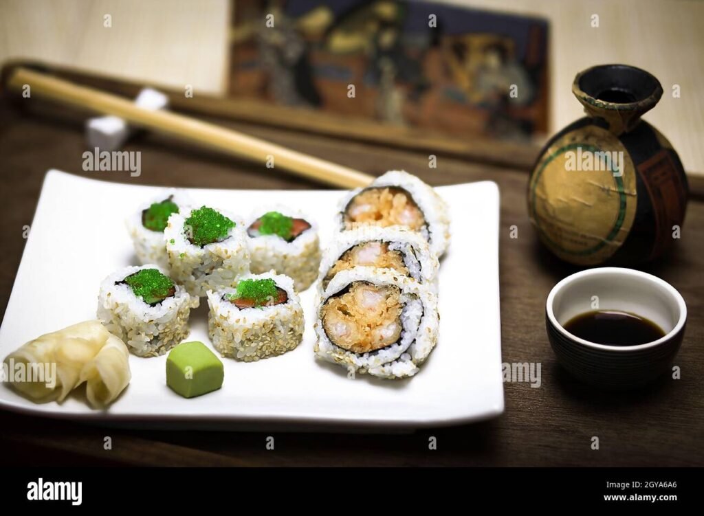 un piatto di sushi gourmet elegante