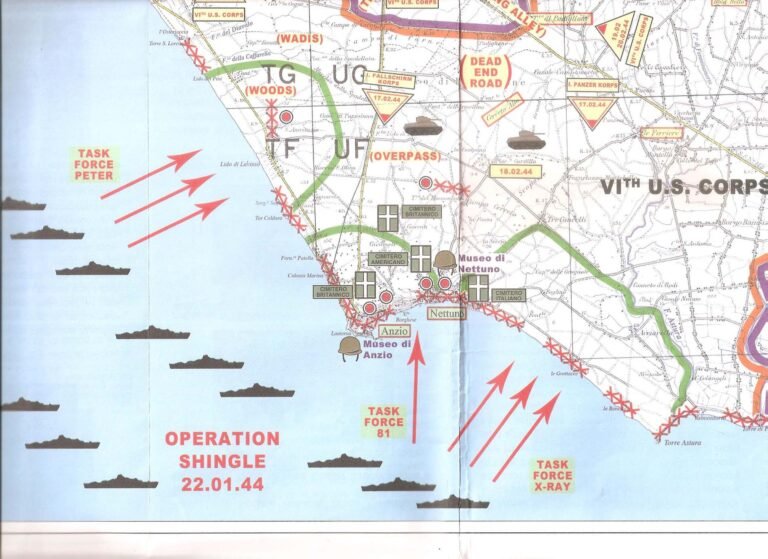 una mappa dettagliata di anzio