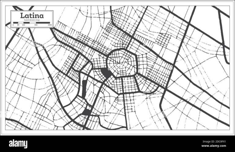 una mappa stilizzata di latina