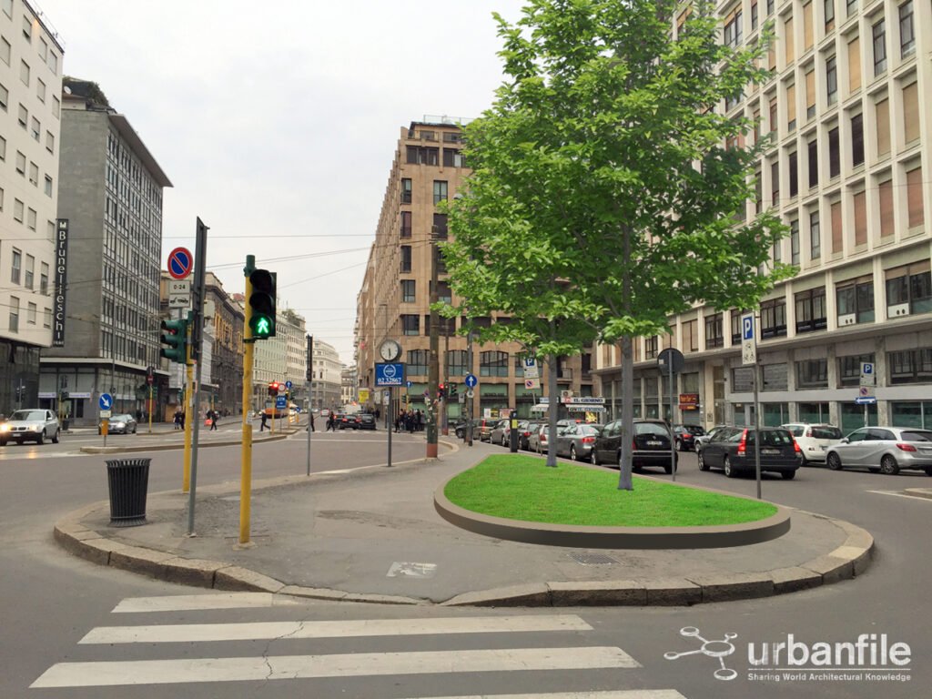 una strada alberata di milano