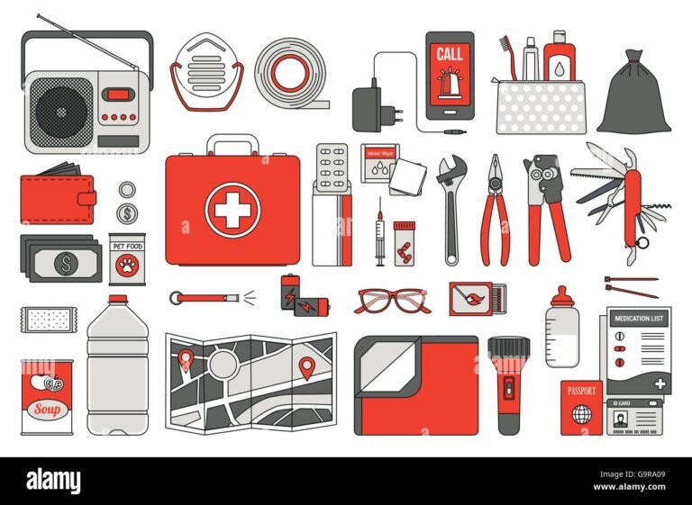 unillustrazione di un kit di emergenza