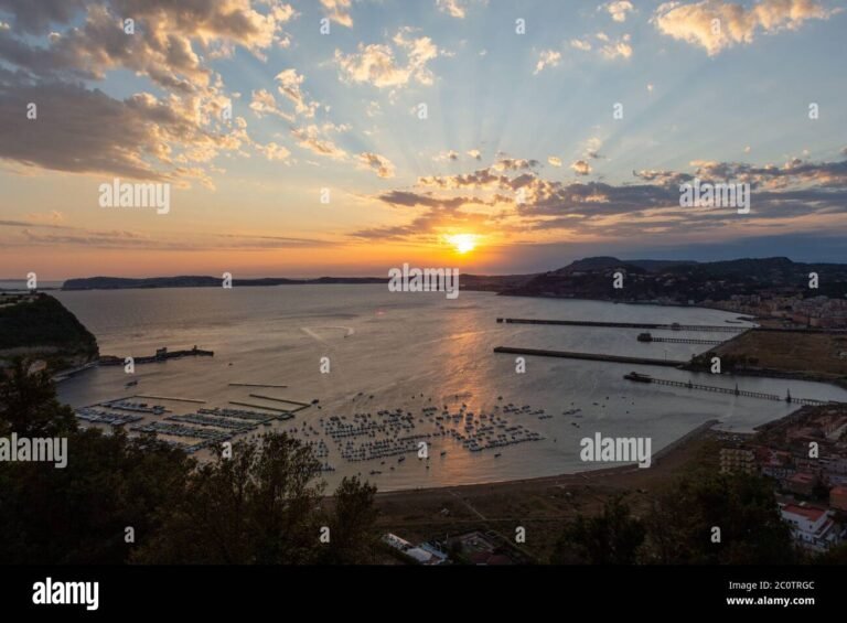 vista panoramica del golfo al tramonto