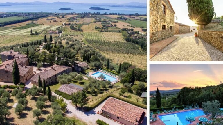 vista panoramica di un agriturismo immerso nella natura