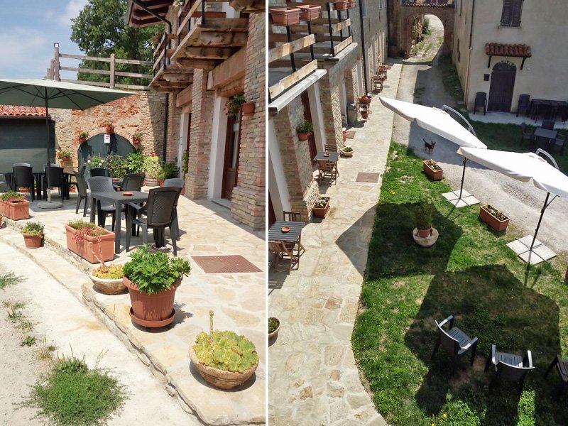 vista panoramica di un agriturismo rustico