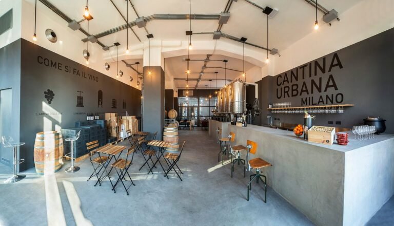 vista panoramica di una cantina urbana milanese